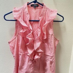 Ruffle top pink striped